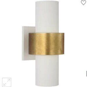 NEW Visual Comfort Chalmette Layered Wall Sconce White Gold Metal Glass Brass